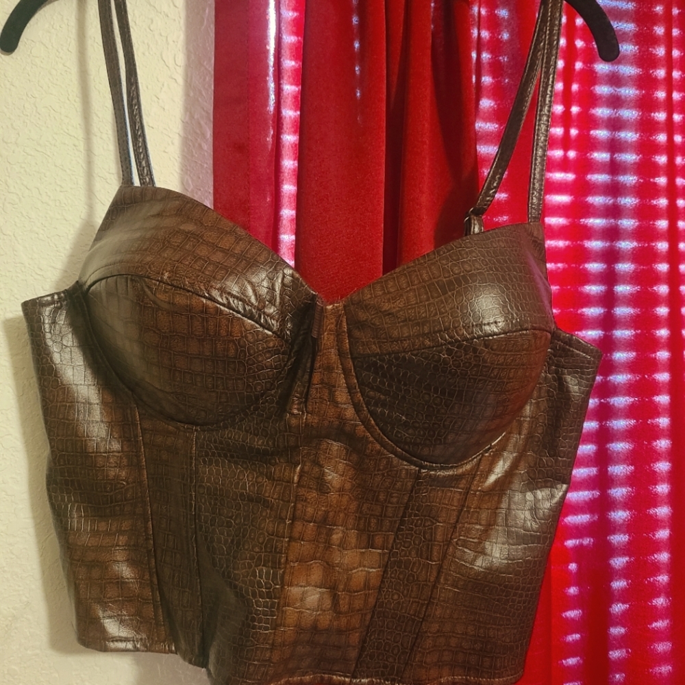 snake skin bustier top